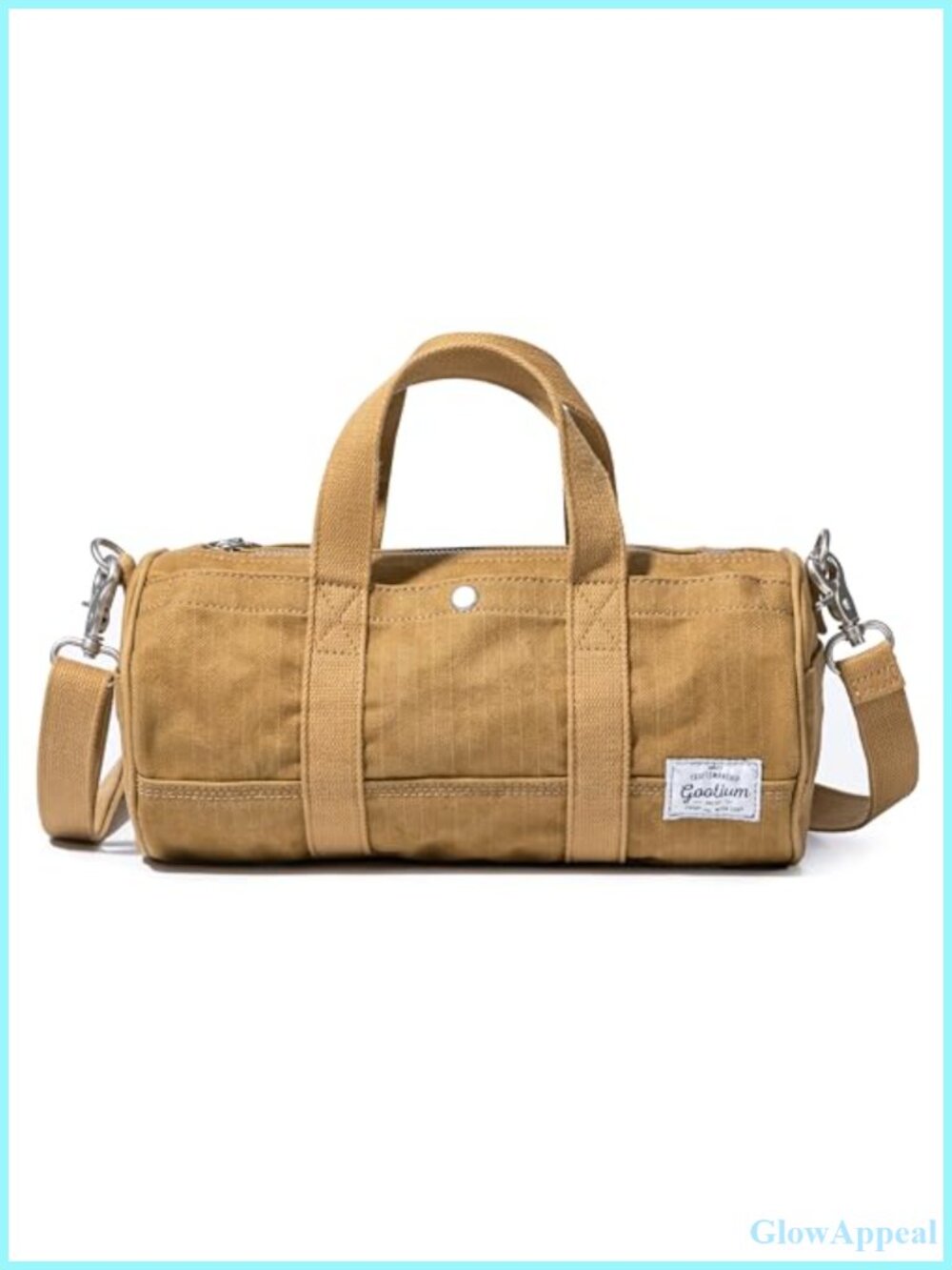 Washed Canvas Crossbody Bag Barrel Mini Duffle Tote Removable Strap